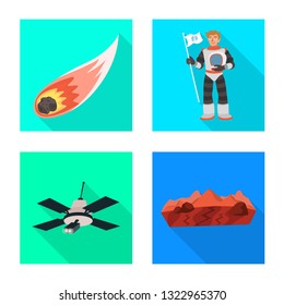 Isolated object of science and cosmic  sign. Set of science and technology  stock vector illustration.