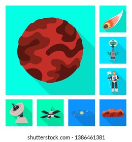 Isolated object of science and cosmic  sign. Set of science and technology  stock vector illustration.