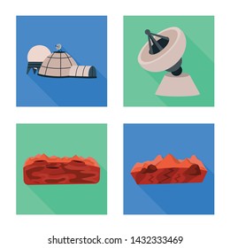 Isolated object of science and cosmic sign. Set of science and technology vector icon for stock.