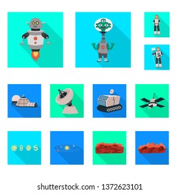 Isolated object of science and cosmic  symbol. Collection of science and technology  stock vector illustration.