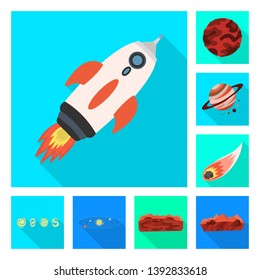 Isolated object of science and cosmic  symbol. Set of science and technology  stock symbol for web.