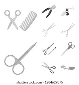 Isolated object of scissor and craft  icon. Set of scissor and open stock symbol for web.