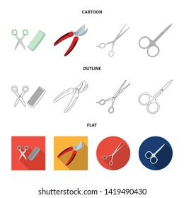 Isolated object of scissor and craft  icon. Set of scissor and open stock symbol for web.