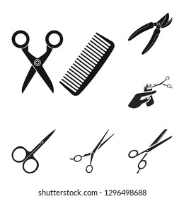 Isolated object of scissor and craft  sign. Set of scissor and open vector icon for stock.