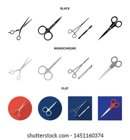 Isolated object of scissor and craft symbol. Collection of scissor and open stock symbol for web.