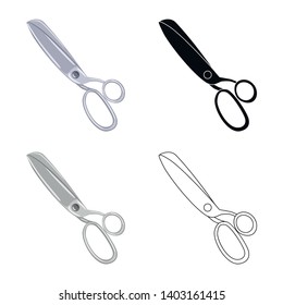 Isolated object of scissor and cut symbol. Set of scissor and hairdresser vector icon for stock.