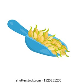 Isolated object of scoop and grain sign. Graphic of scoop and organic stock vector illustration.