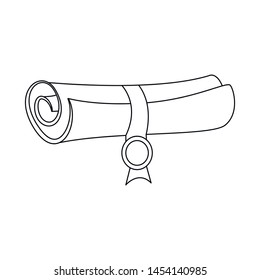 Isolated object of scroll and aged icon. Set of scroll and paper stock vector illustration.