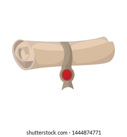 Isolated object of scroll and aged symbol. Set of scroll and paper stock vector illustration.