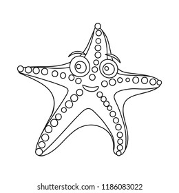 Isolated object of sea and animal icon. Collection of sea and marine vector icon for stock.