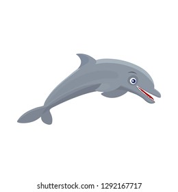 Isolated object of sea and animal logo. Collection of sea and marine stock vector illustration.