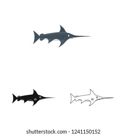 Isolated object of sea and animal sign. Set of sea and marine vector icon for stock.