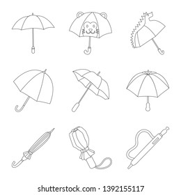 Isolated object of season and open logo. Set of season and safety stock vector illustration.