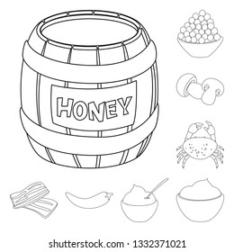 Isolated object of seasonin and ingredient  logo. Set of seasonin and aroma stock symbol for web.