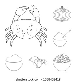 Isolated object of seasonin and ingredient  logo. Set of seasonin and aroma stock vector illustration.