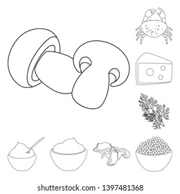 Isolated object  seasonin and ingredient  logo. Collection  seasonin and aroma stock vector illustration.