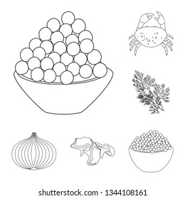 Isolated object of seasonin and ingredient  symbol. Collection of seasonin and aroma stock symbol for web.