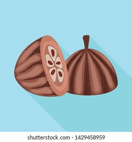 Isolated object of seed and chocolate sign. Collection of seed and fresh stock vector illustration.