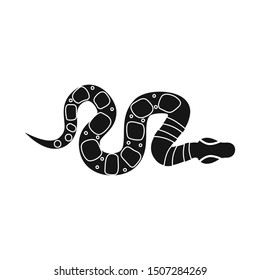 Isolated object of serpent and viper logo. Graphic of serpent and crawling stock symbol for web.