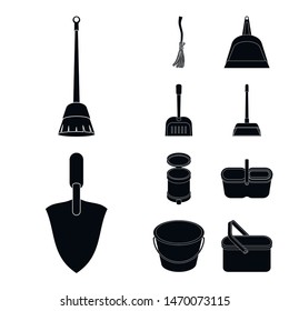 Isolated object of service and washing icon. Collection of service and housework vector icon for stock.