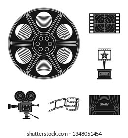 Isolated object of session and viewing icon. Collection of session and theater vector icon for stock.