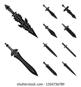 Isolated object of sharp and blade  sign. Collection of sharp and dagger  stock symbol for web.