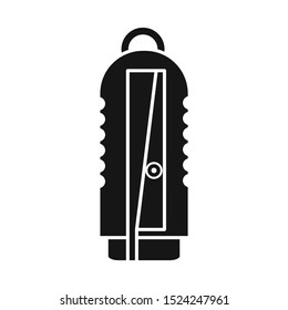 Isolated object of sharpener and yellow logo. Web element of sharpener and mechanical vector icon for Stock.