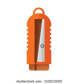 Isolated object of sharpener and yellow symbol. Web element of sharpener and mechanical vector icon for Stock.