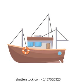 Isolated object of ship and fishery icon. Set of ship and steamboat stock symbol for web.