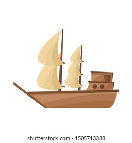 Isolated object of ship and old icon. Web element of ship and boat vector icon for stock.