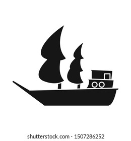 Isolated object of ship and old symbol. Web element of ship and boat vector icon for stock.
