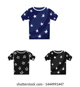 Isolated object of shirt and toddler sign. Collection of shirt and clothes stock symbol for web.