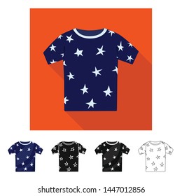 Isolated object of shirt and toddler symbol. Collection of shirt and clothes stock vector illustration.