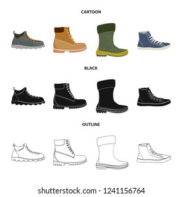 Isolated object of shoe and footwear icon. Set of shoe and foot stock vector illustration.
