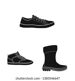 Isolated object of shoe and footwear icon. Collection of shoe and foot stock vector illustration.