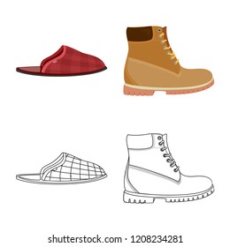 Isolated object of shoe and footwear logo. Collection of shoe and foot stock symbol for web.