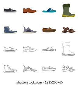 Isolated object of shoe and footwear logo. Set of shoe and foot stock symbol for web.