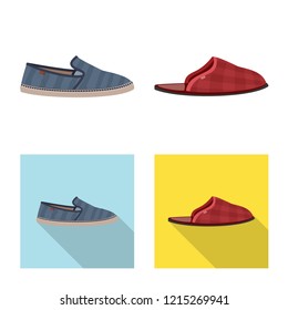 Isolated object of shoe and footwear logo. Set of shoe and foot stock symbol for web.