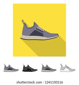 Isolated object of shoe and footwear logo. Collection of shoe and foot stock symbol for web.