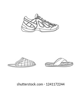 Isolated object of shoe and footwear logo. Set of shoe and foot stock symbol for web.