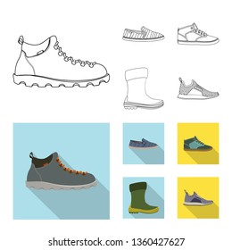 Isolated object of shoe and footwear logo. Collection of shoe and foot stock symbol for web.