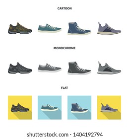 Isolated object of shoe and footwear logo. Set of shoe and foot stock vector illustration.
