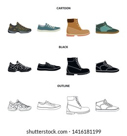 Isolated object of shoe and footwear logo. Collection of shoe and foot vector icon for stock.