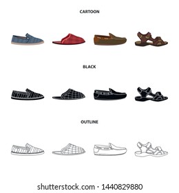 Isolated object of shoe and footwear sign. Set of shoe and foot stock vector illustration.