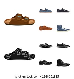 Isolated object of shoe and footwear symbol. Collection of shoe and foot stock symbol for web.