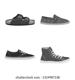 Isolated object of shoe and footwear symbol. Collection of shoe and foot vector icon for stock.