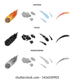 Isolated object of shooting and fire icon. Collection of shooting and asteroid vector icon for stock.