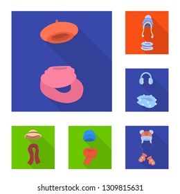 Isolated object of shopping and warm sign. Collection of shopping and texture stock vector illustration.