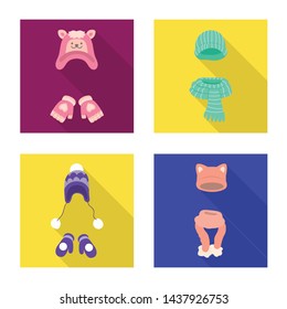 Isolated object of shopping and warm sign. Set of shopping and texture stock vector illustration.