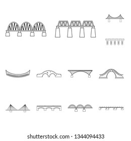 Isolated object of sight and connection logo. Set of sight and construct stock vector illustration.